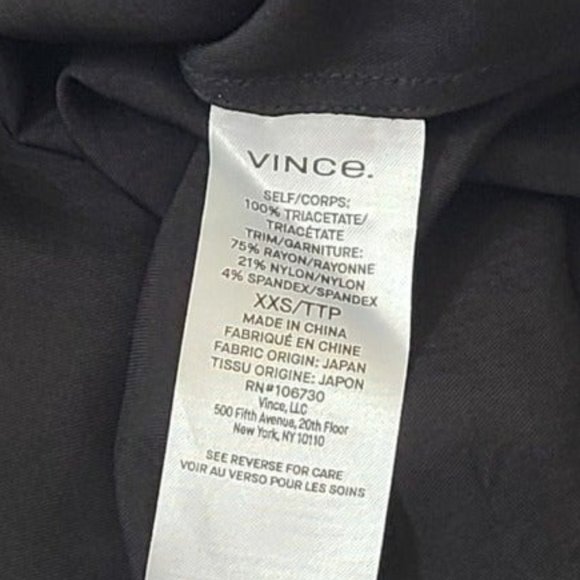 Vince Crew Neck Triacetate Black Top, Size XS - Picture 5 of 10